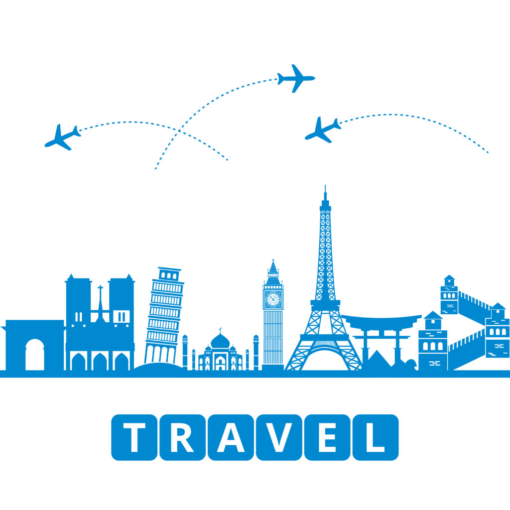 Travel and tourism and transport .The landmarks of the world